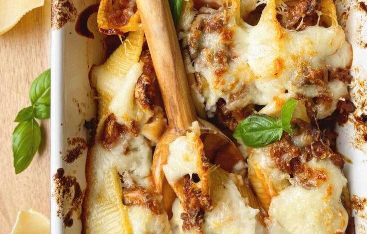 Conchiglioni à la bolognaise et aux légumes