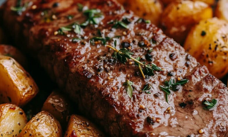 Poêlée de Steak et Pommes de Terre au Beurre à l’Ail