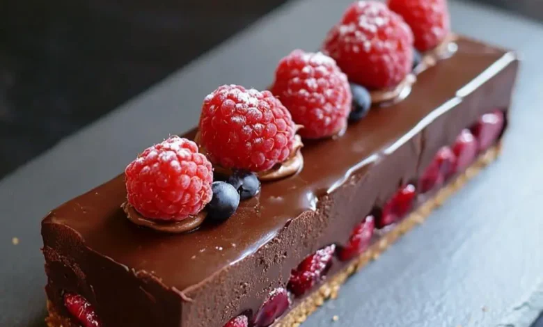 Gâteau au chocolat et aux framboises