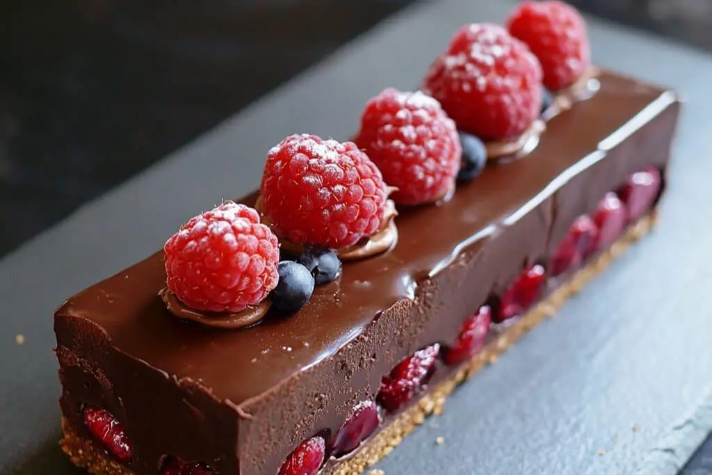 Gâteau au chocolat et aux framboises