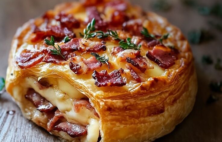 Feuilleté au Camembert et Lardons : Une Touche de Gourmandise Fondante et Croquante