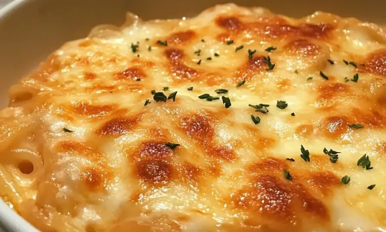 Spaghetti au fromage à la crème cuits au four