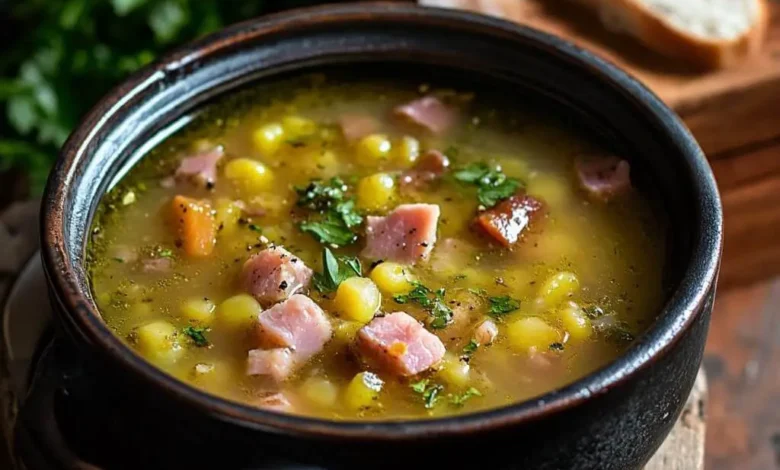Soupe de pois cassés et jambon