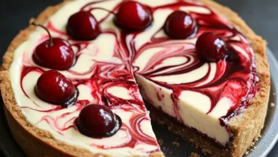 Cheesecake marbré aux cerises