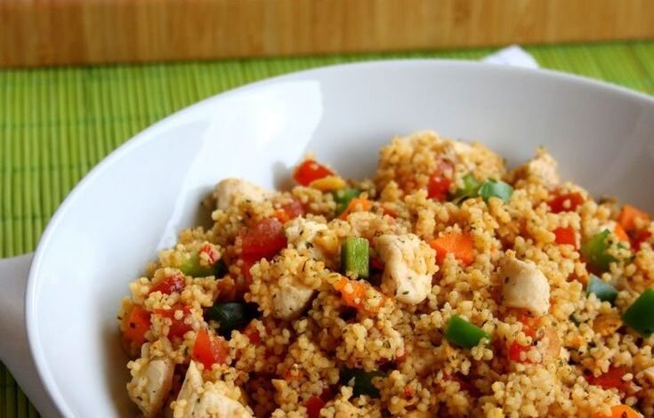 Taboulé de semoule au poulet et poivrons