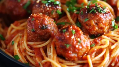 Casserole de Spaghetti et Boulettes de Viande