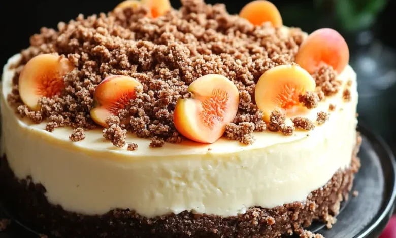Cheesecake aux Pêches et Crumble