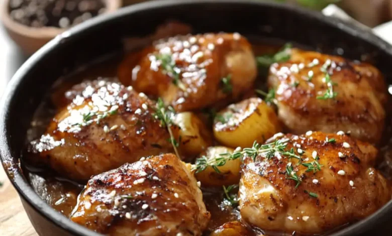 Poulet Sucré au Sucre Brun et Ail
