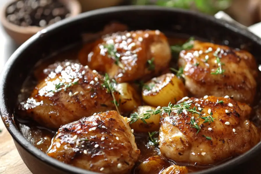 Poulet Sucré au Sucre Brun et Ail