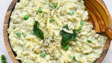 Risotto aux petits pois sans vin