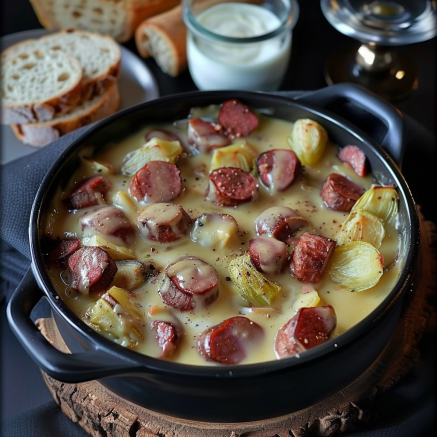 Recette Savoureuse de Fondue d’Endives aux Saucisses Fumées