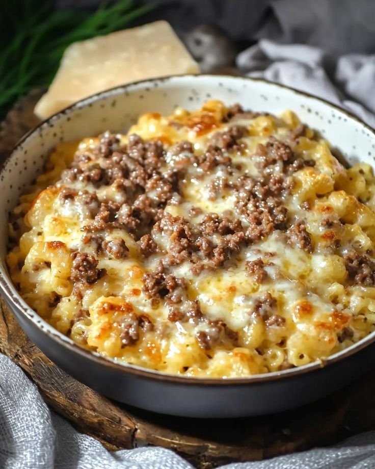 Gratin de Coquillettes à la Raclette et Viande Hachée