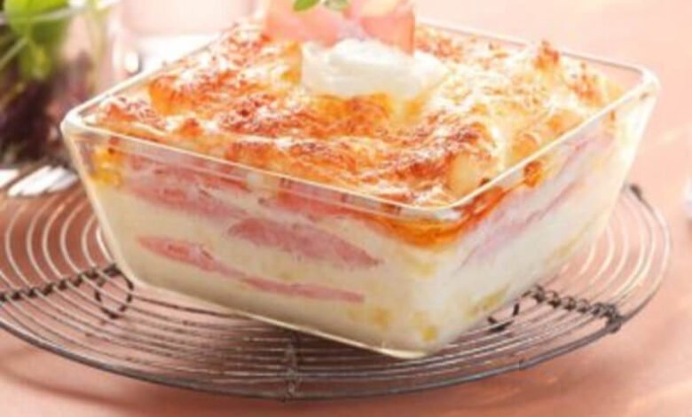 Lasagnes légères au chèvre et au bacon